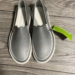BRAND NEW WITH TAGS: Croc Silver Slip On Sneaker